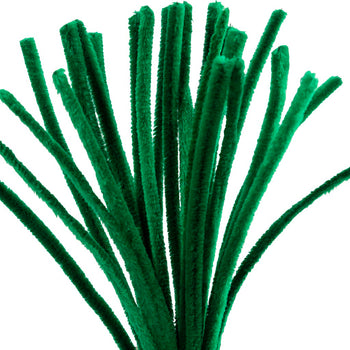 Dark Green Pipe Cleaners - 25 Pack 30cm x 9mm