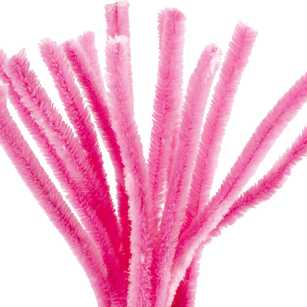 Pink Pipe Cleaners - 15 Pack 30cm x 15mm