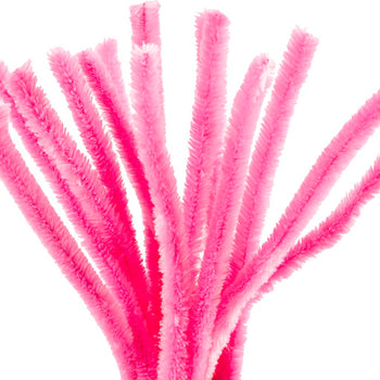 Pink Pipe Cleaners - 15 Pack 30cm x 15mm