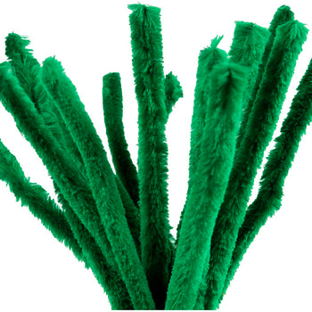 Dark Green Pipe Cleaners - 15 Pack 30cm x 15mm