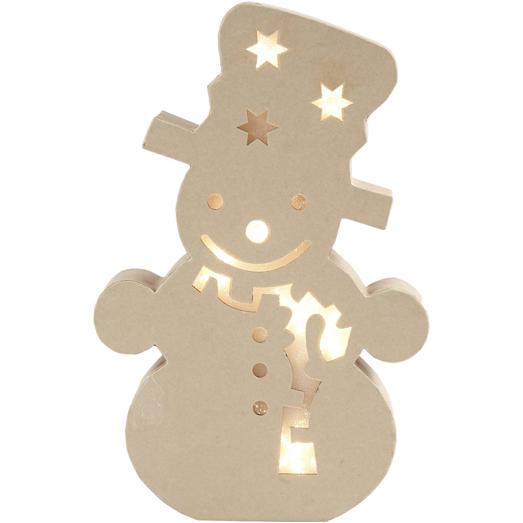 Light-Up Snowman Paper Mache Figure