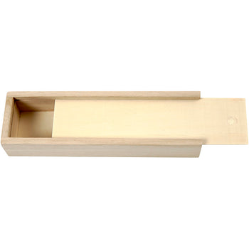 Pencil Case Of Light Wood With Sliding Lid