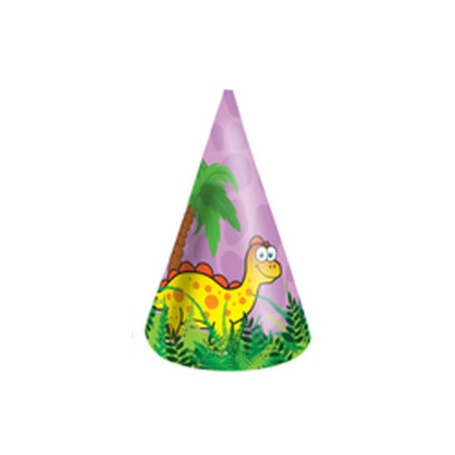 Dinosaur Cone Party Hats Pack of 6