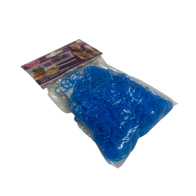 Wholesale 600 Neon Blue Loom Bands - (Case of 24)