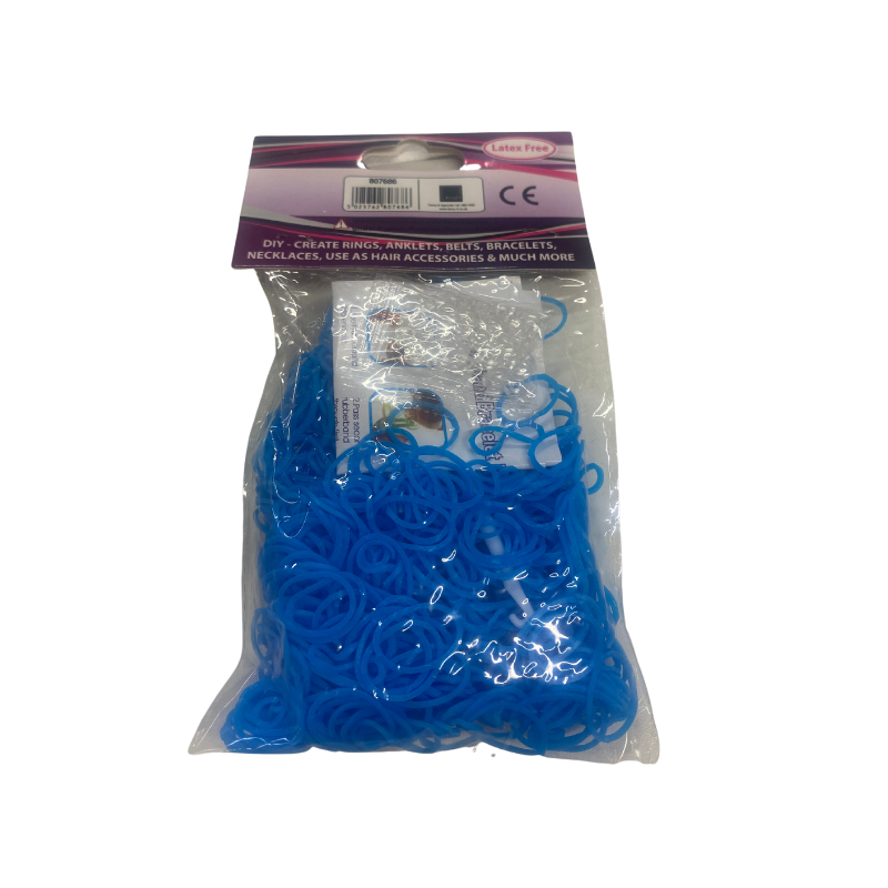 Wholesale 600 Neon Blue Loom Bands - (Case of 24)