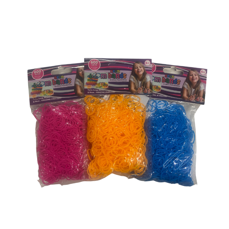 Wholesale 600 Neon Blue Loom Bands - (Case of 24)