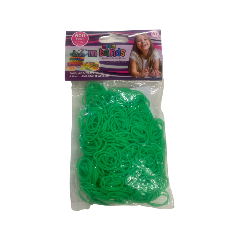 Wholesale 600 Neon Green Loom Bands - (Case of 24)
