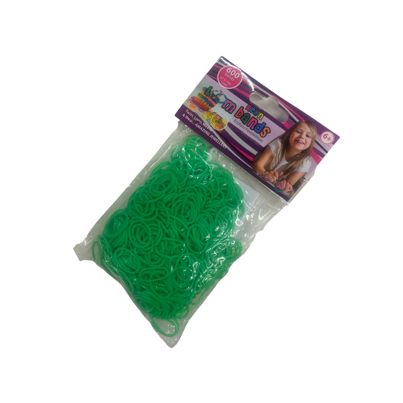 Wholesale 600 Neon Green Loom Bands - (Case of 24)