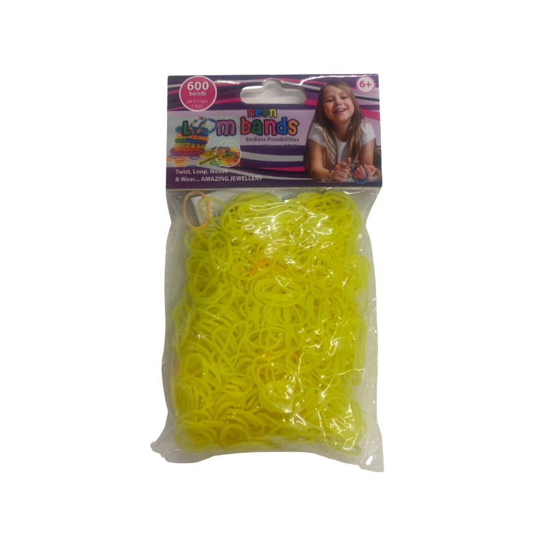 Wholesale 600 Neon Yellow Loom Bands - (Case of 24)