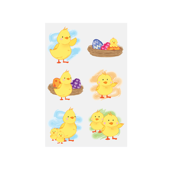 6 Easter Chick Temporary Tattoos