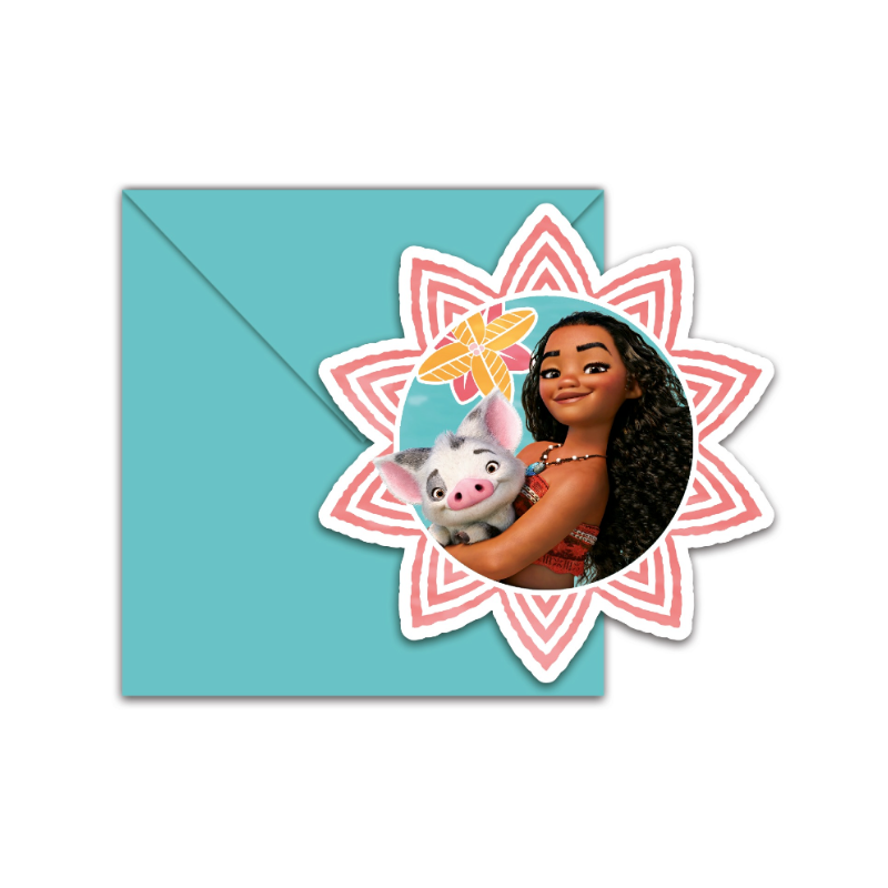Wholesale 6 Disney Moana Kids Party Invitations - (Case of 12)