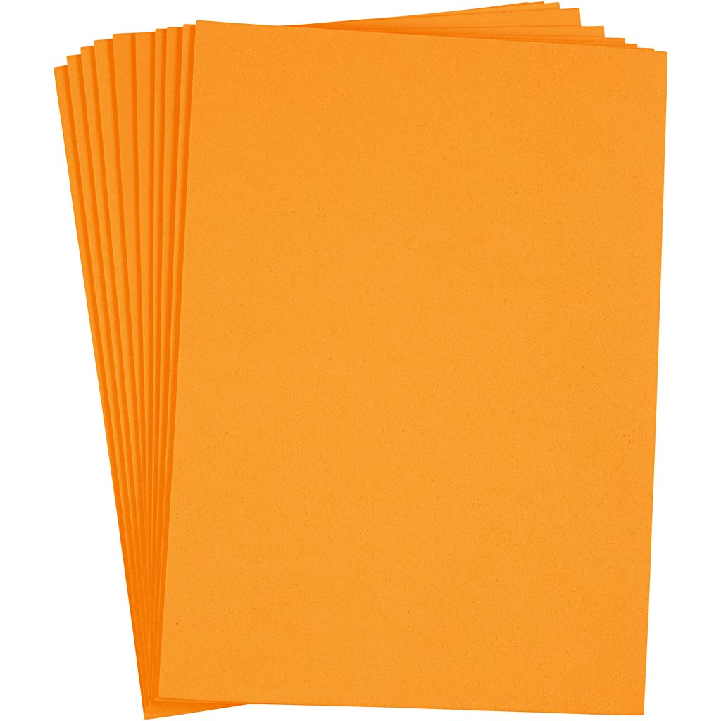 Orange Foam Sheets - 10 Sheets A4