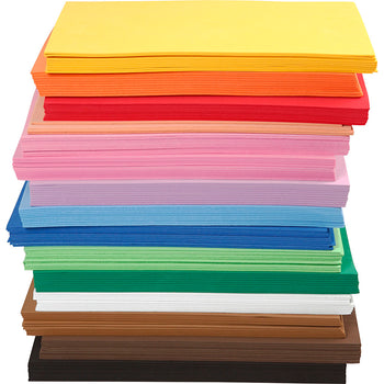 Assorted Colours Foam Sheets - 15x10 Pack