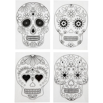 Skull Shrink Plastic Sheets Matt Transparent - 4 Pack