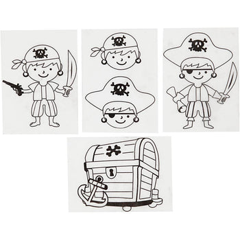 Pirate Matt Transparent Shrink Plastic Sheets Craft Kit - 4 Pack