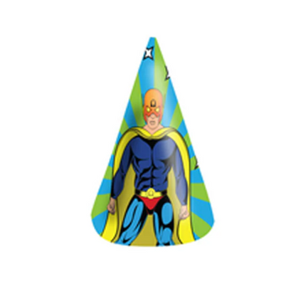 Super Hero Cone Party Hats