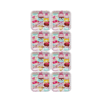 Wholesale Large Num Noms Square Party Plates - Pack of 8 - (Case of 6)