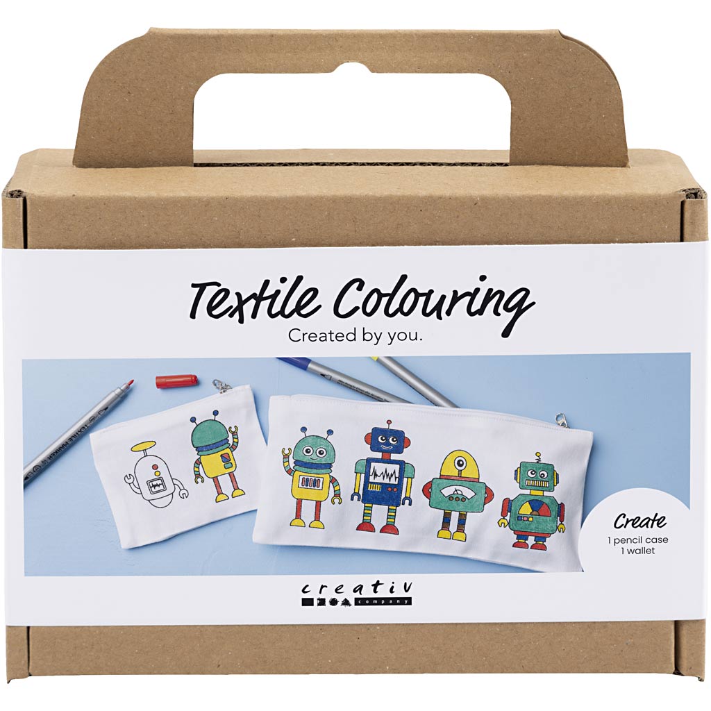 Mini Robot Textile Colouring Craft Kit