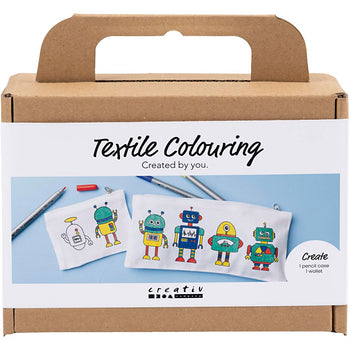 Mini Robot Textile Colouring Craft Kit
