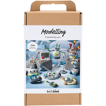Blue Grey Red Silver-Plated Robot Modelling Craft Kit