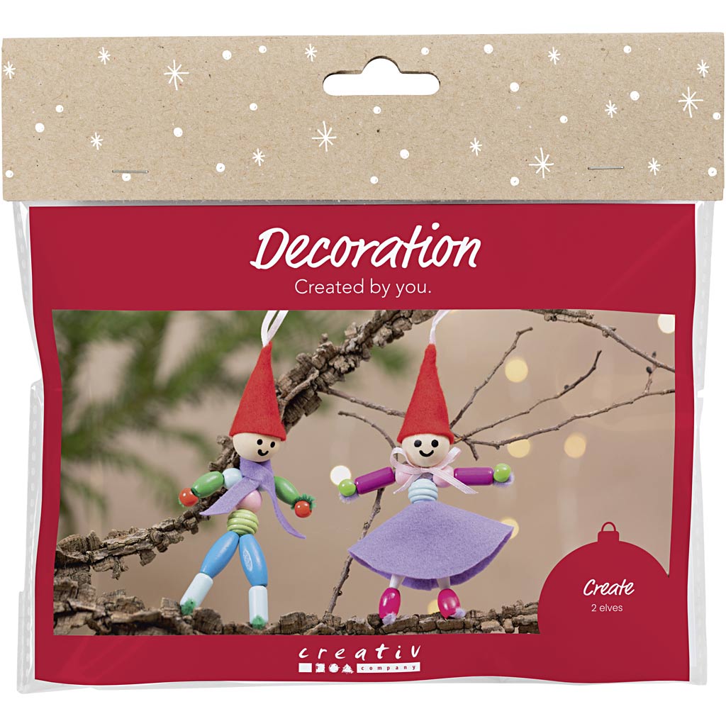Christmas Elves Assorted Colours Mini Wooden Craft Kit