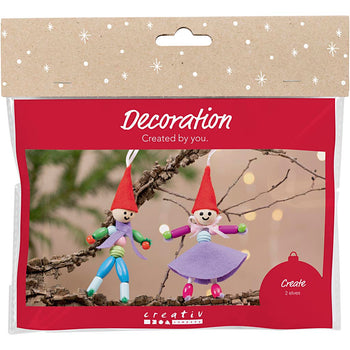 Christmas Elves Assorted Colours Mini Wooden Craft Kit