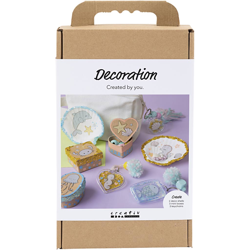 Pastel Colours Decoration Boxes Shells Key Rings Craft Kit