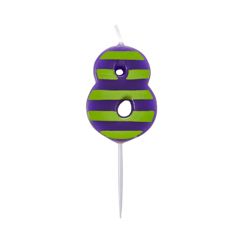 Wholesale Number 8 Birthday Party Candle - (Case of 16)