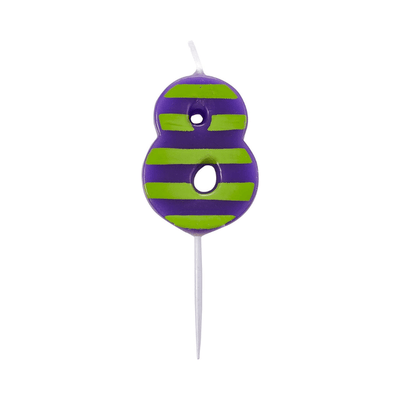 Wholesale Number 8 Birthday Party Candle - (Case of 16)