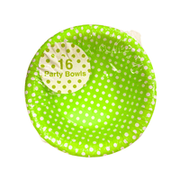 Wholesale Amazing Celebration Party Bowls - Green Polka Dots - (Case of 12)