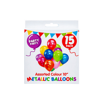Pack of 15 Metallic Birthday Balloons