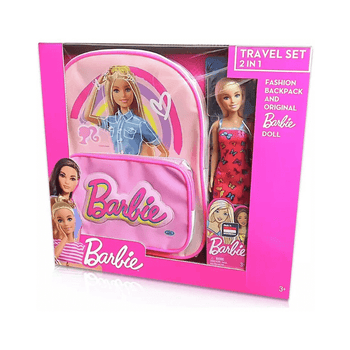 Barbie Fashion Backpack & Original Barbie Doll 2 in 1 Travel Set