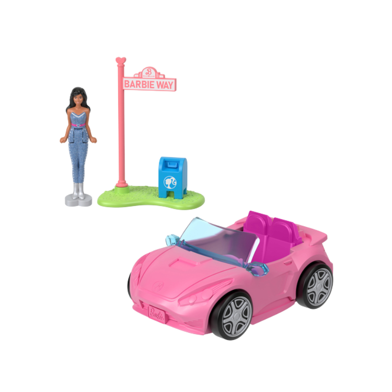 Barbie Mini BarbieLand Doll & Colour Changing Vehicle contents
