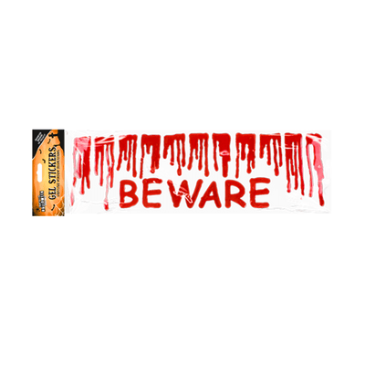 Wholesale Beware Halloween Gel Stickers - (Case of 12)