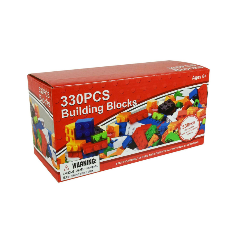 Building Blocks Assorted Size & Colours 330 Piece Set