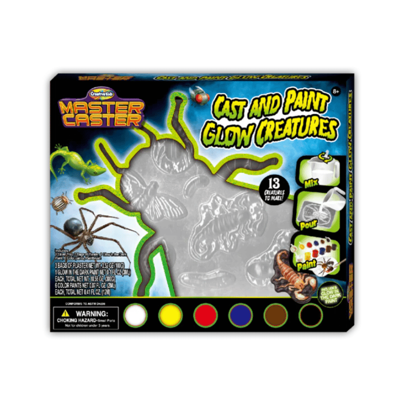 Master Caster Cast and Paint Glow Creatures kit packaging on a white background