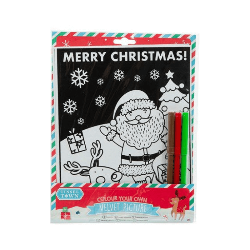 Wholesale Christmas Colour Your Own Velvet Picture - (Case of 12)