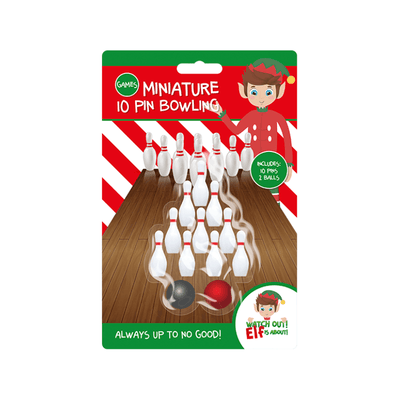 Wholesale Christmas Miniature 10 Pin Bowling Table Top Game - (Case of 24)