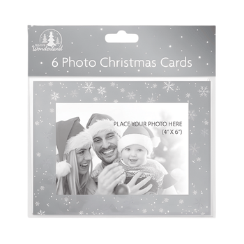 Christmas Photo Frame Cards Silver - 6 Pack