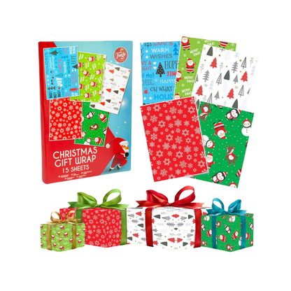 Christmas Wrapping Paper - 15 Sheets
