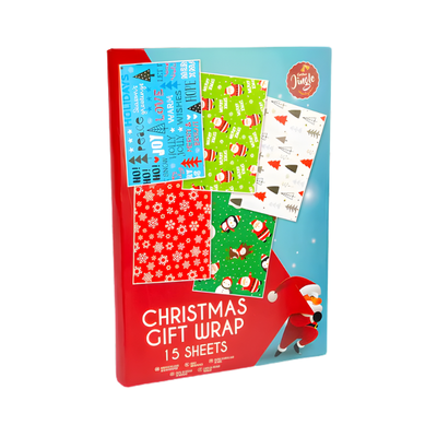 Wholesale Christmas Wrapping Paper - 15 Sheets - (Case of 12)