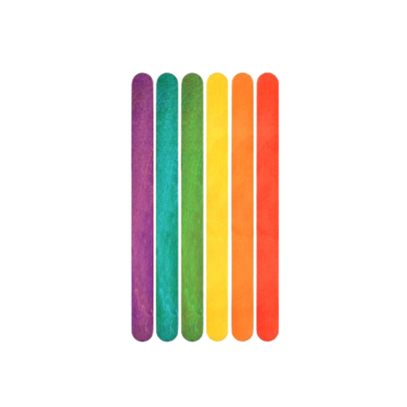 Wholesale Colourful Wooden Craft Sticks - (Case of 12)