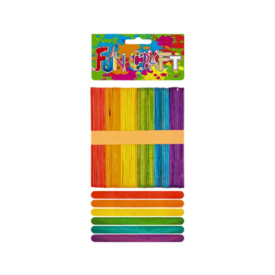 Wholesale Colourful Wooden Craft Sticks - (Case of 12)