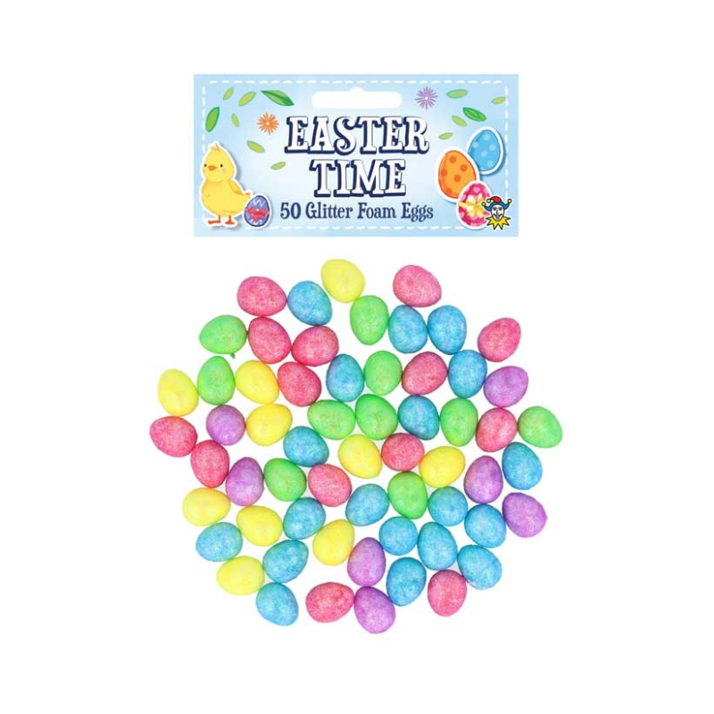 Wholesale Decorative Easter Glitter Foam Eggs - (Case of 16)