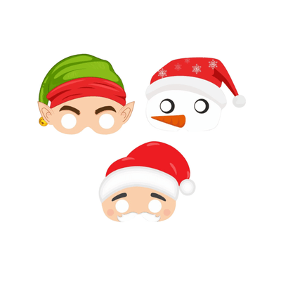 Wholesale Eco-Friendly Christmas Paper Masks - (Case of 12)