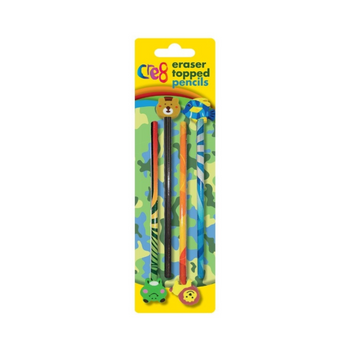 Wholesale Eraser Topped Pencils 4 pack - (Case of 12)