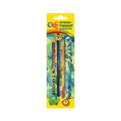 Wholesale Eraser Topped Pencils 4 pack - (Case of 12)