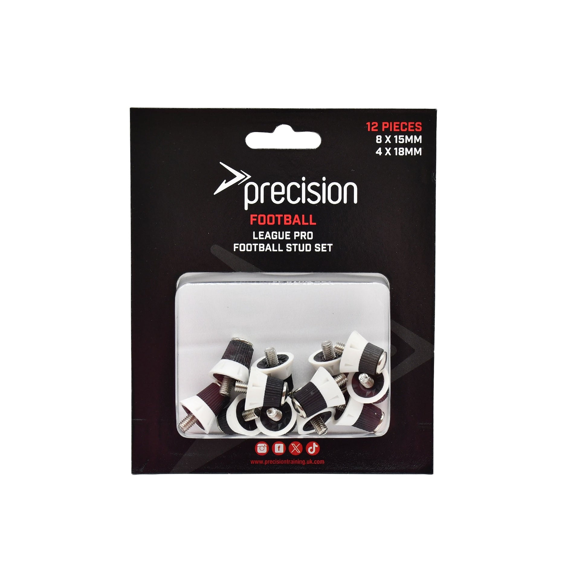 Precision League Pro Metal-Tip Screw-In Football Studs – Set of 12 ...