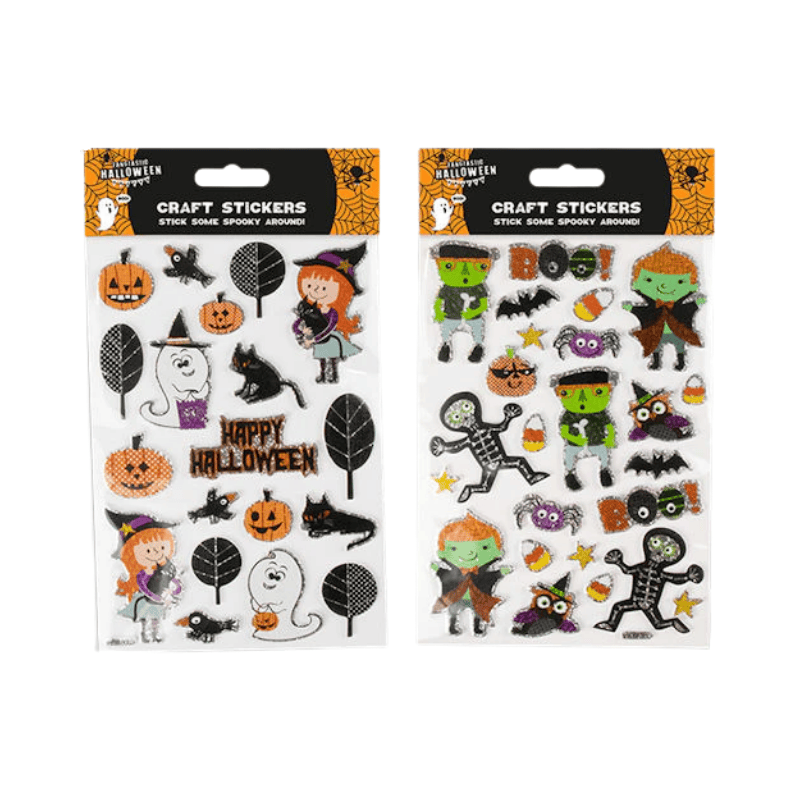Craft stickers with shiny edges- zombies and skeletons