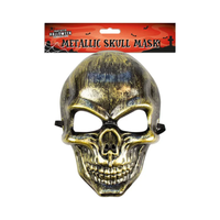 Wholesale Halloween Metallic Skull Mask - (Case of 12)